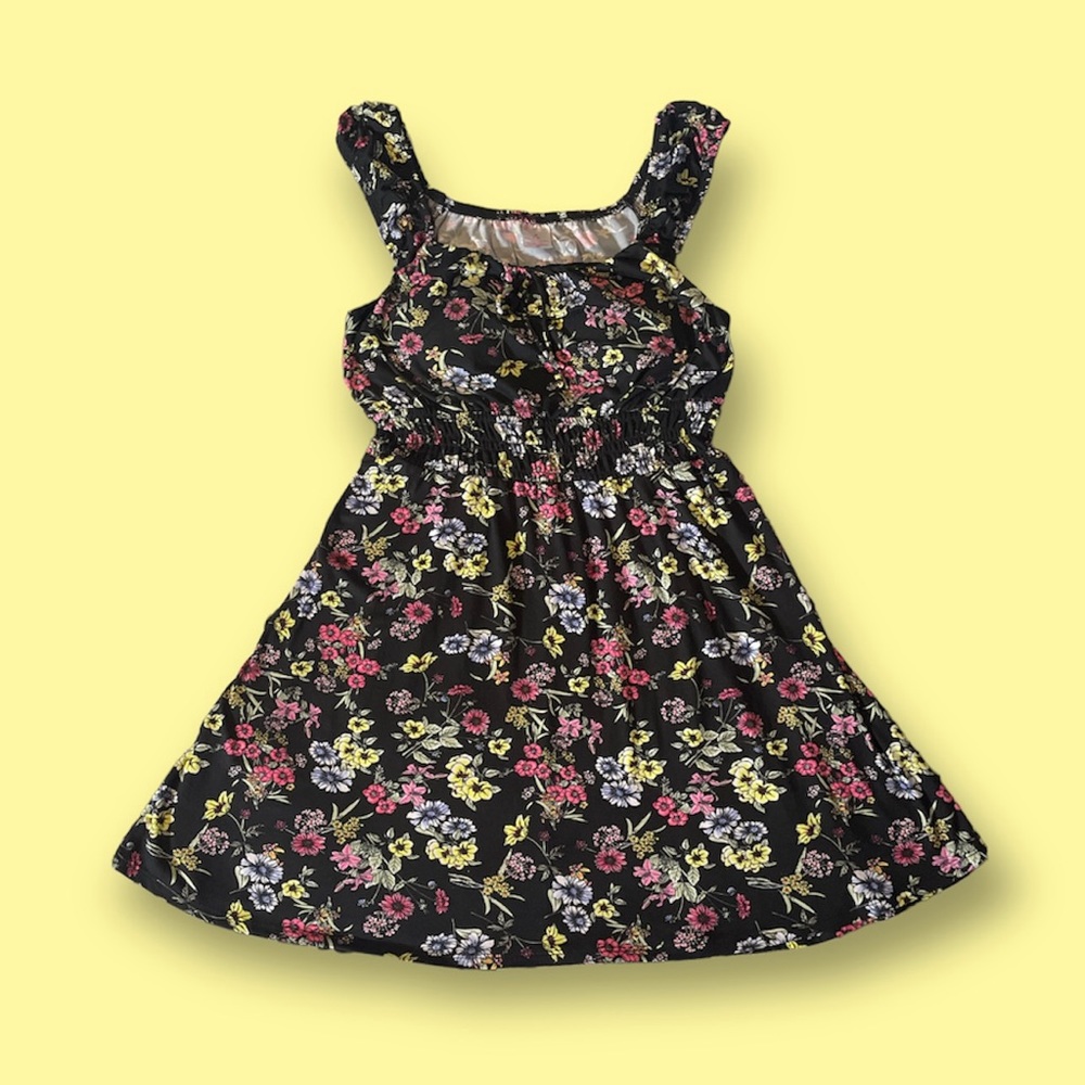 No Boundaries Black Floral Mini Dress